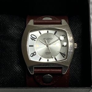 ALDO women’s brown leather bracelet watch